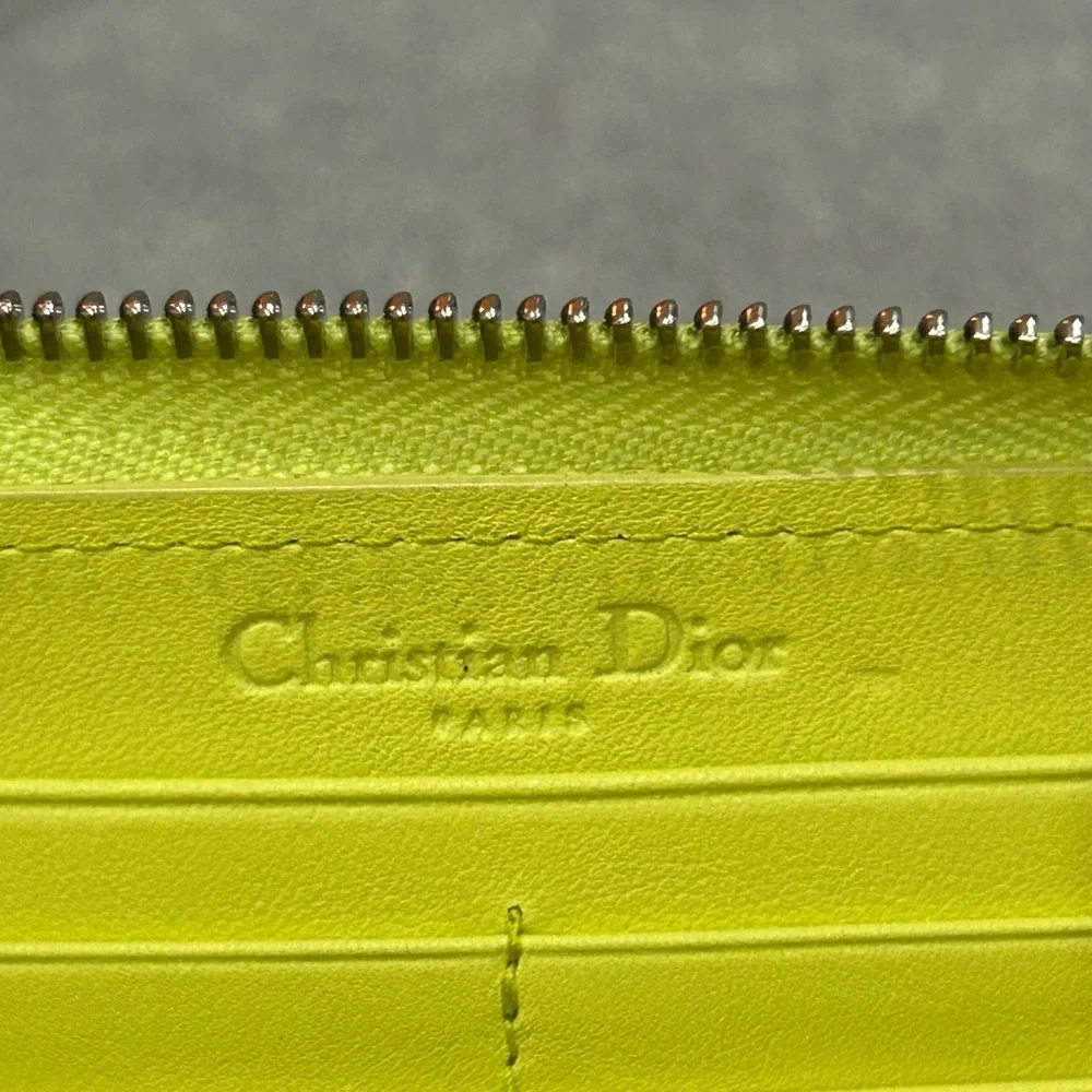 Christian Dior Patent Leather Bright Yellow Wallet VGUC